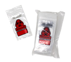 Biohazard Bag (3” x 5”) with Absorbent Pad (2” x 3”)
